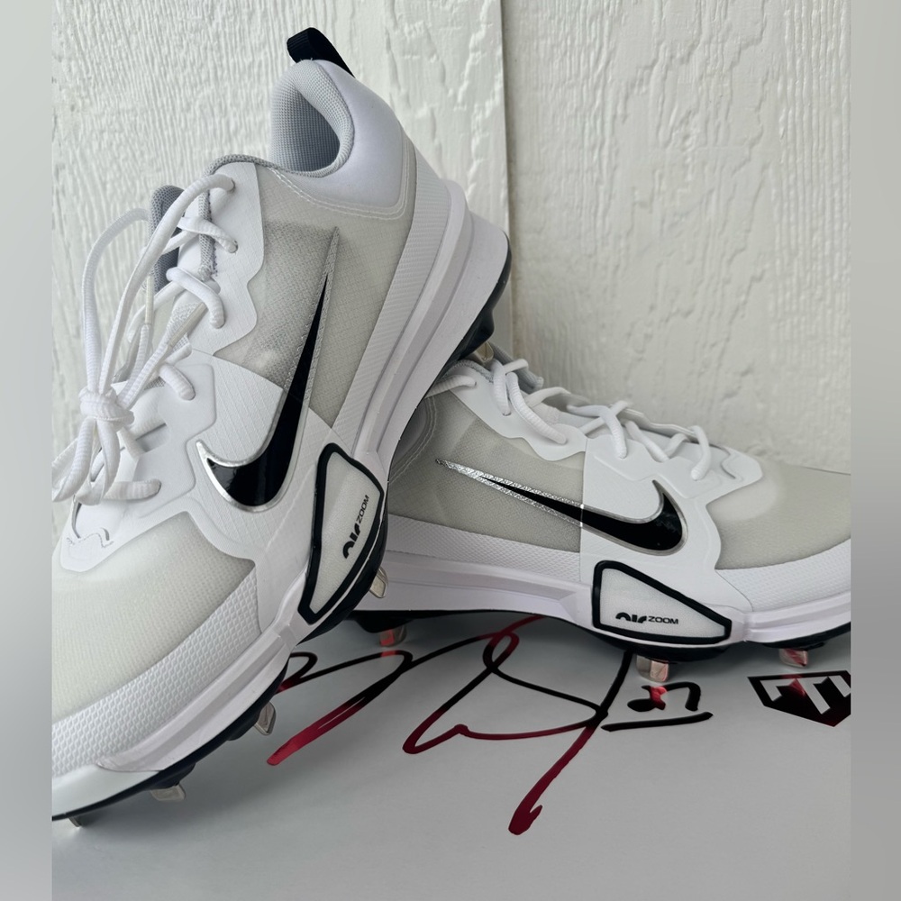 Nike Trout 9 Pro Cleats Size 13 White Black Baseball New In Box